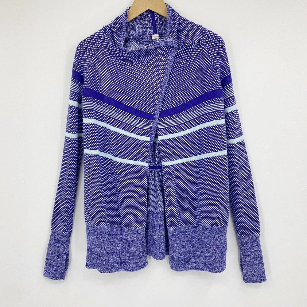 Ivivva Feeling Toasty Wrap Cardigan Caspian Blue Sz 14